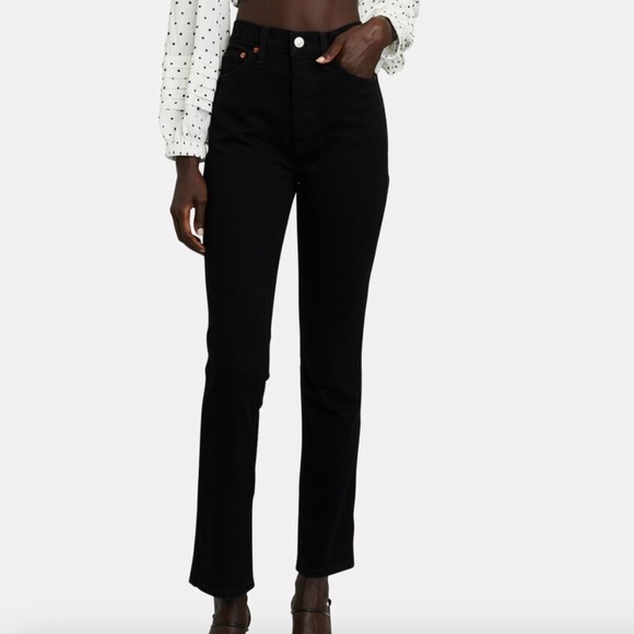 RE/DONE 80s Slim Straight-Leg Jeans in Black - Picture 1 of 8